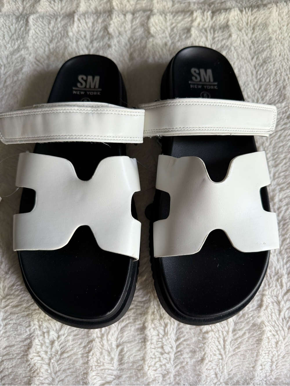 SM New York white platform sandals comfy 10 NEW